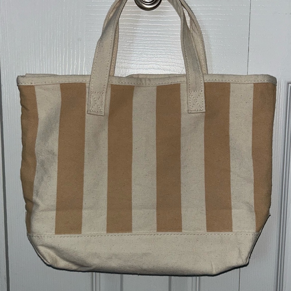 Summer Fridays Beige and Cream Striped Tote - Picture 2 of 3